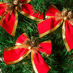Tudo sobre 'Laços Vermelhos Aveludados com Pinhas 4 Peças 10cm - Orb Christmas'