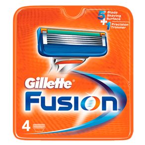 Lâmina de Barbear Gillette Fusion (4 Unidades) 4un
