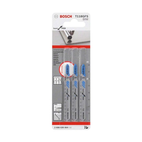 Lâmina para Serra Tico Tico T118gfs Basic For Inox Cinza Bosch Bosch
