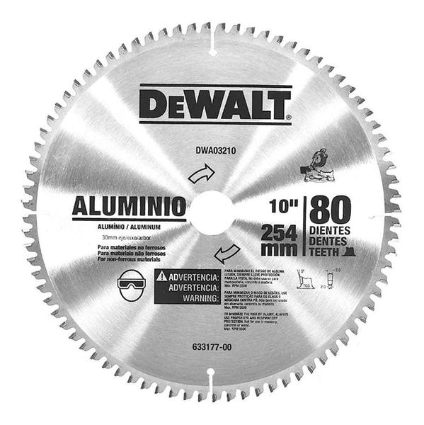 Lamina Serra Esq.10 80 Dentes Aluminio - Dwa03210 Dewalt