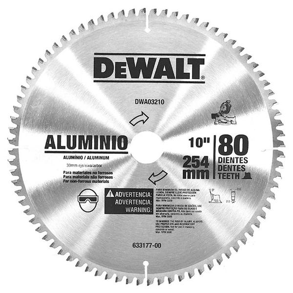 Lamina Serra Esq.10 80 Dentes Aluminio - Dwa03210 Dewalt