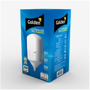 Lâmpada Alta Potência LED 50W 4500 Lumens Golden | Branca Certificada Pelo Inmetro