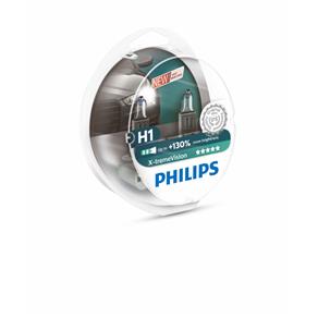 Lâmpada Automotiva Philips X-tremeVision + H1 XV 12258XV+S2 12V 55W (Até 130% Mais Visibilidade)