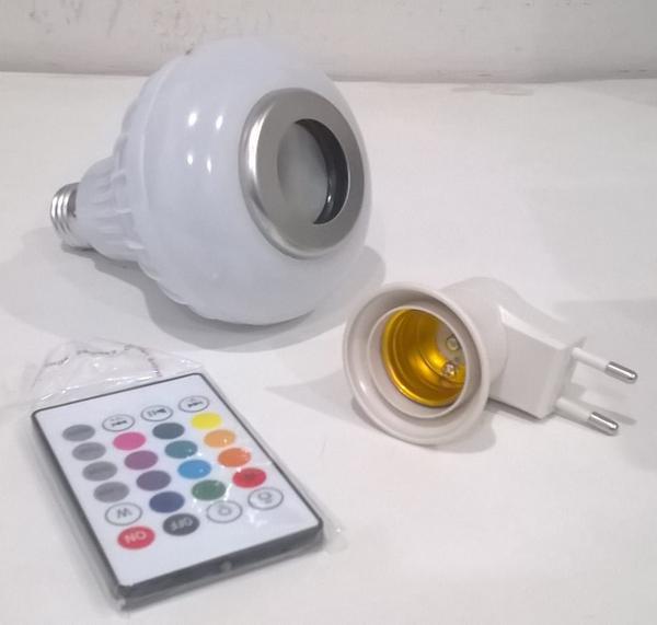 Lampada Caixa de Som Bluetooth com Controle e Adaptador - Nehc