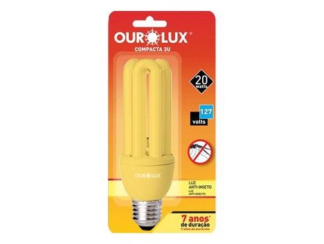 Lâmpada Compacta 3U Luz Anti-Inseto Ourolux 20.W 127.V