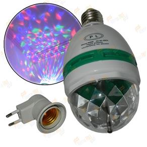 Lâmpada de LED Colorido Giratório Cristal RGB Magic LED com Efeitos Bola Maluca