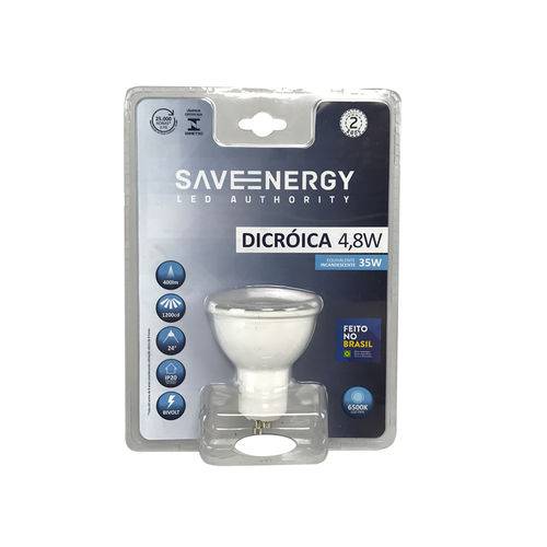 Lâmpada de Led Dicróica 4,8w 6500k - Save Energy - Bivolt