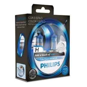 Lâmpada H7 3350k Philips Color Vision Azul