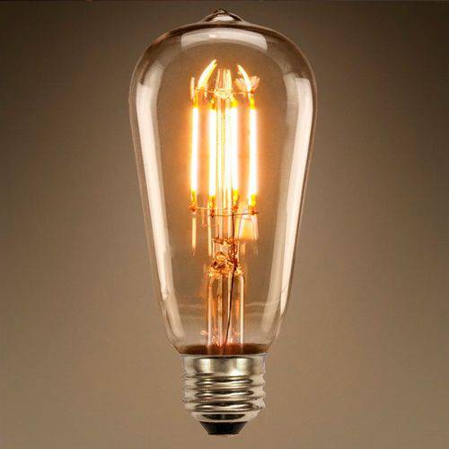 Lâmpada LED 8W ST64 Vintage Retrô Industrial Loft Thomas Edison Filamento 2200K Carbono LM1709