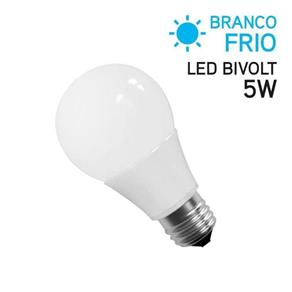 Lâmpada LED Bulbo 5W Bivolt Branco Frio