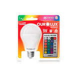 Lâmpada LED Bulbo Luz RGB 5W Ourolux Bivolt