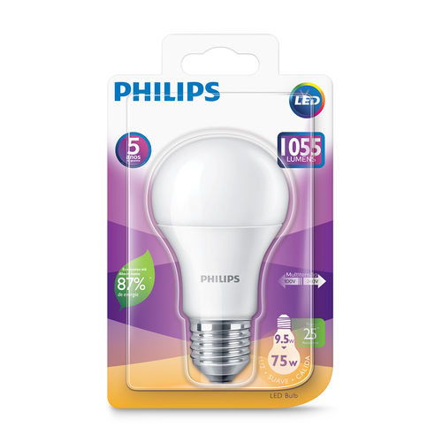 Lâmpada Led Bulbo Philips 9,5w Luz Quente 3000k Bivolt