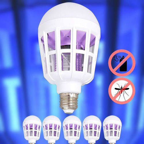 Lâmpada LED Mata Mosquito 2 em 1 Kit 5 Peças CBRN06892