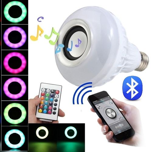 Lampada Led Musical 12w Bluetooth C/ Controle Remoto E27