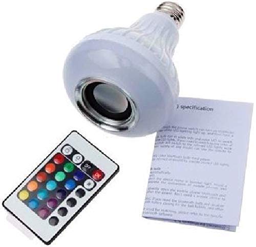 Lampada Led Rgb com Caixa de Som Bluetooth e Controle Remoto