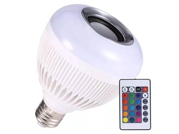 Lampada Luz Led Rgb Bluetooth Caixa Som Controle Remoto - Altomex