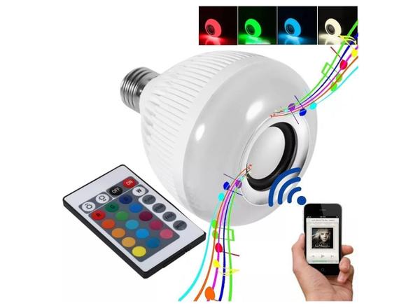 Lampada LED Musical Caixa de Som Bluetooth RGB com Controle - Rgb Led