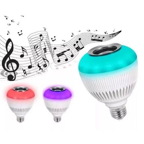 Lampada Musical de Led Bulbo Bluetooth Rgb + Controle Remoto