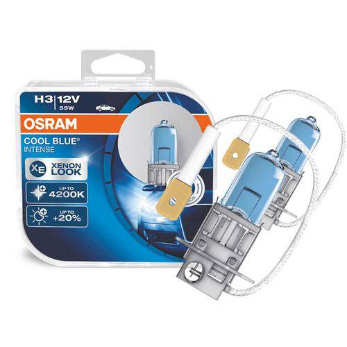 Lâmpada Osram Cool Blue Intense H3 Super Branca Par 4200K 55W - Efeito Xenon