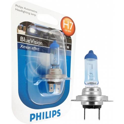 Tudo sobre 'Lâmpada Philips Blue Vision 4.000k 55w Branca/Azulada Tipo H7 (01 Und)'