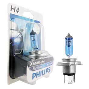 Lâmpada Philips Blue Vision 4.000K 60/55w Branca/Azulada Tipo H4 (01 Und)