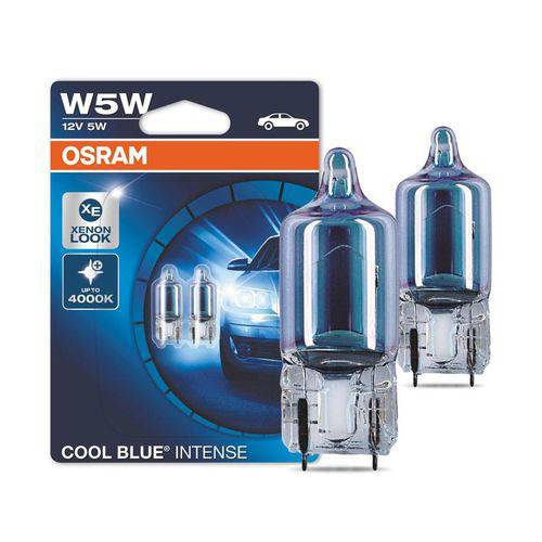 Lâmpada Pingo Osram Cool Blue Intense W5W T10 Super Branca Par 4000K 5W