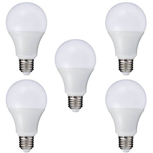 Lâmpada Super LED Branco Frio Branca 12W E27 Bivolt 90% Economia - Kit com 5 Pçs