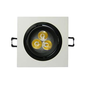 Lâmpada Super LED 3w Spot Quadrado Embutir Preto Branco Quente - Bivolt