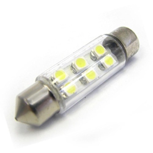 Lampada Torpedo Para Teto Placa Porta Malas C/ Leds Brancos 42 Mm