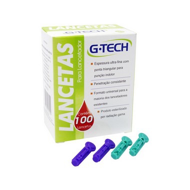 Lanceta para Lancetador G-tech 30g Cx com 100 Und