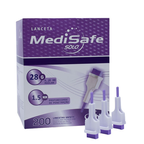 Lancetas de MediSafe Solo 28G – 200 Unidades