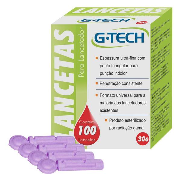 Lancetas G-Tech para Caneta Lancetadora, 30G, LAN3010G
