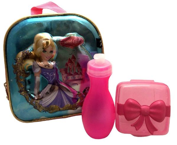 Lancheira Escolar Térmica Rosa Princesa Rapunzel 4d - Santino