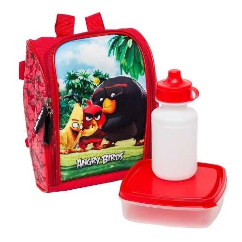 Lancheira Térmica Angry Birds Infantil Meninos 3D Vermelha
