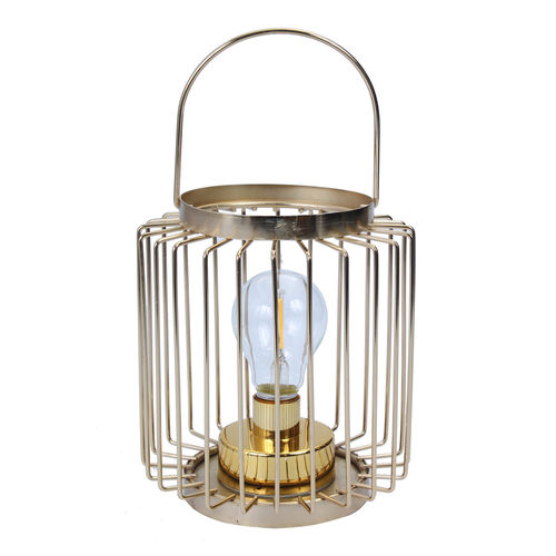 Lanterna Decorativa de Vidro e Ferro Dourado Divina Luz 20cm Concepts Life
