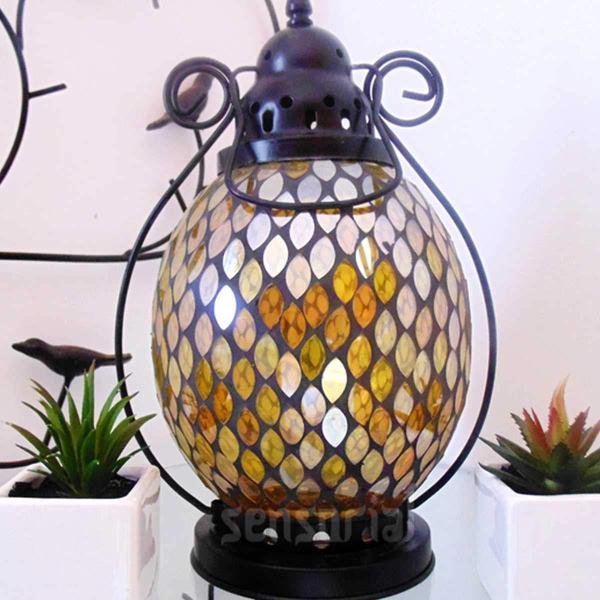 Lanterna Marroquina Decorativa Mosaico Indiana - Gc