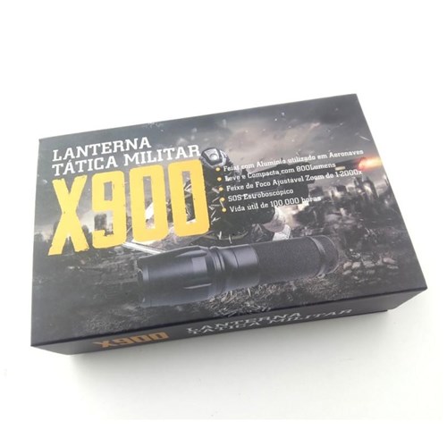 Lanterna Tática Led T6 Longo Alcance X900 2 Carregadores