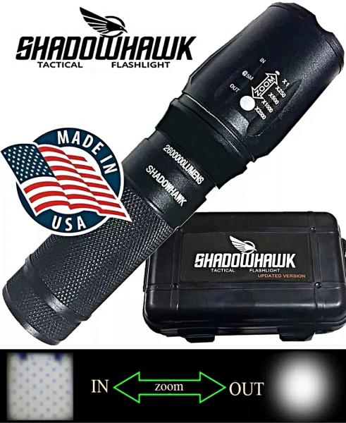 Lanterna Tática Militar Shadowhawk Original na Caixa Recarregável C/ Zoom Completa