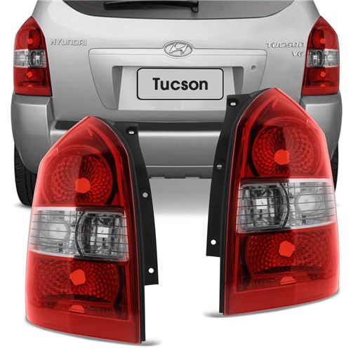 Lanterna Traseira Hyundai Tucson 2004 2005 2006 2007 2008 2009 2010 2011 2012 2013 Bicolor Cristal Lado Direito + Lado Esquerdo