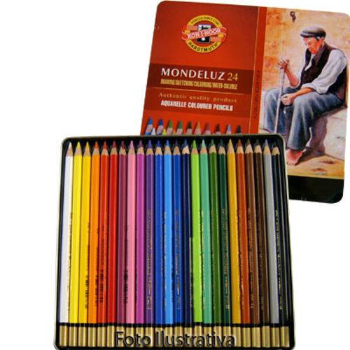 Lápis Aquarela Mondeluz Estojo com 24 Cores Ref.3724 Koh-i-noor