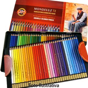 Lápis Aquarela Mondeluz Estojo com 72 Cores Ref3727 Koh-I-Noor
