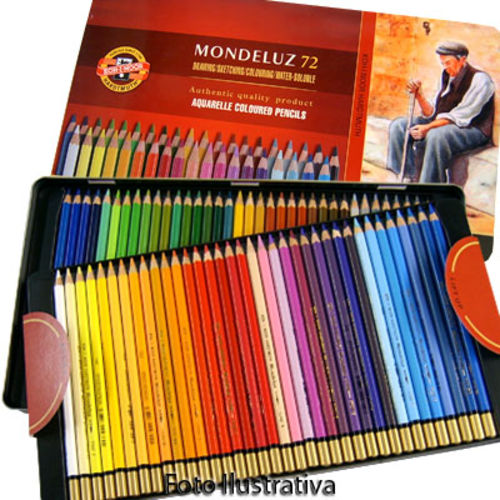 Lápis Aquarela Mondeluz Estojo com 72 Cores Ref3727 Koh-i-noor