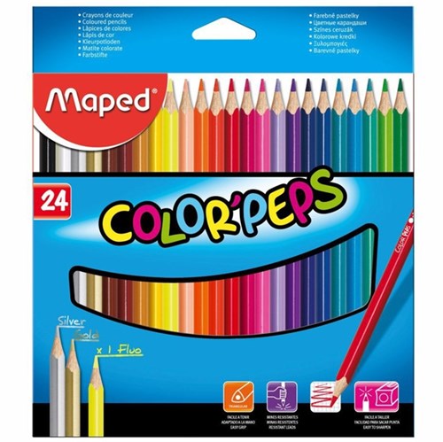 Lápis Aquarelável Color Peps Estojo com 24 Cores Maped
