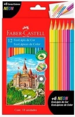Lápis de Cor 12 Cores + 6 Cores Neon Faber-Castell - Faber Castell