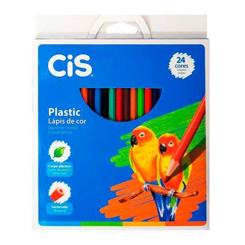 Lápis de Cor 24 Cores Plastic Cis