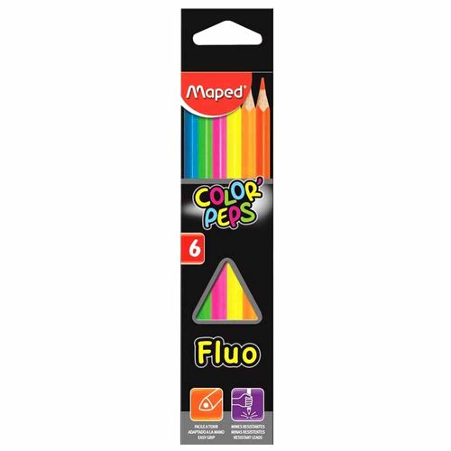 Lápis de Cor 6 Cores Color Peps Fluo Maped 1027633