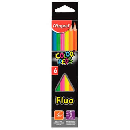 Lápis de Cor Color Peps 6 Cores - Fluo - 832003 - Maped