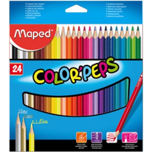 Lápis de Cor Color Peps Estojo com 24 Cores Maped