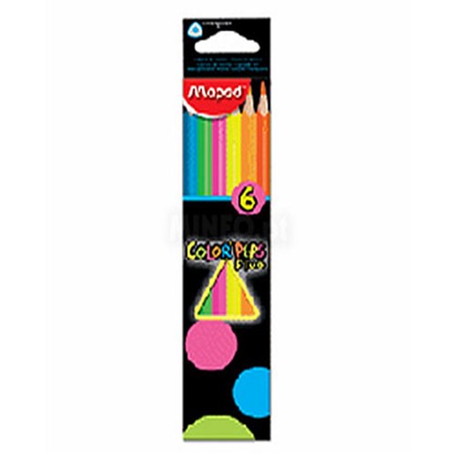 Lápis de Cor Color Peps Fluo Estojo com 6 Cores Maped