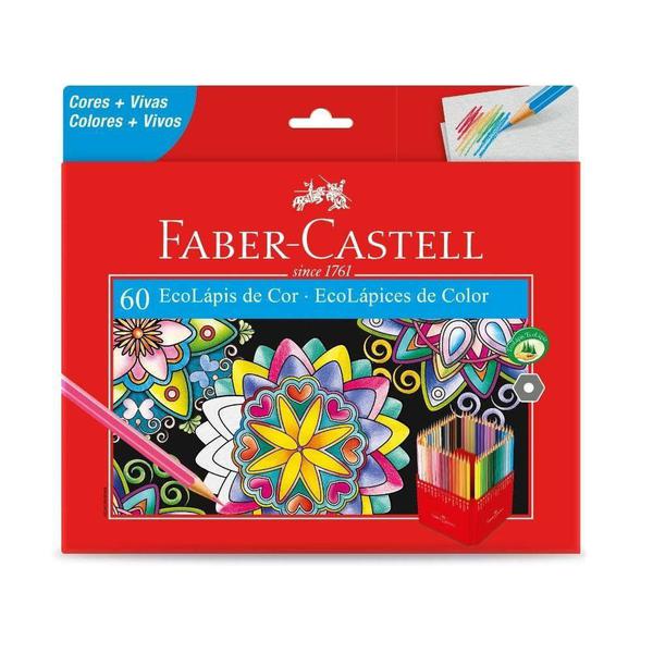 Lápis de Cor Ecolápis com 60 Cores - Faber Castell